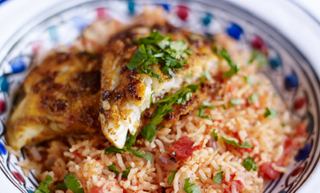 Amira Tunisian Tomato Rice with Chermoula Fish