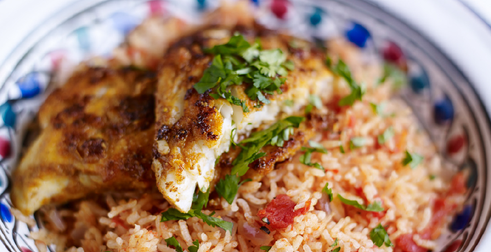 Amira Tunisian Tomato Rice with Chermoula Fish